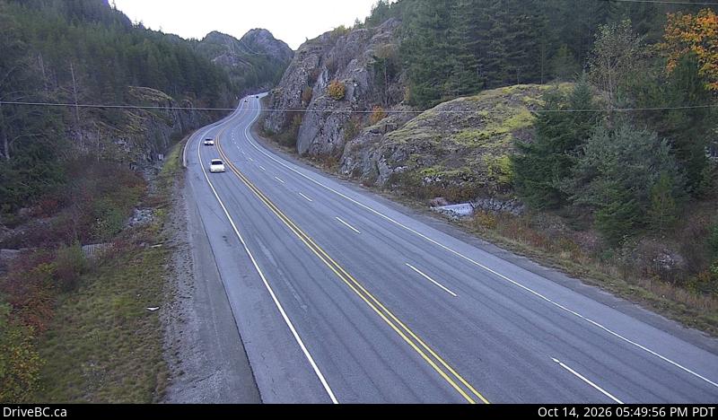 DriveBC webcam: Culliton Creek — North on Highway 99 (Sea to Sky Highway)