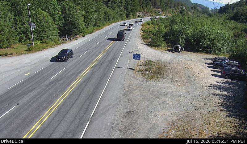Live DriveBC webcam: Culliton Creek — South on Highway 99 (Sea to Sky)