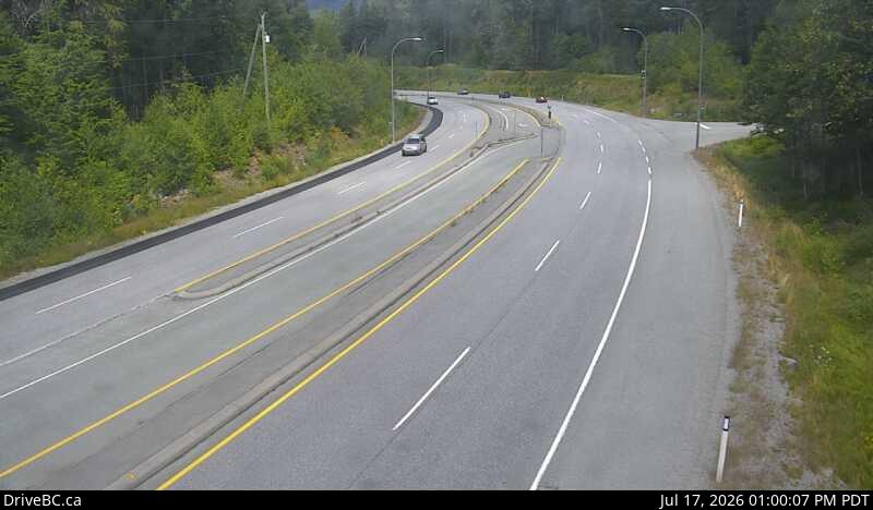 DriveBC webcam: Daisy Lake — North on Highway 99 (Sea to Sky Highway)