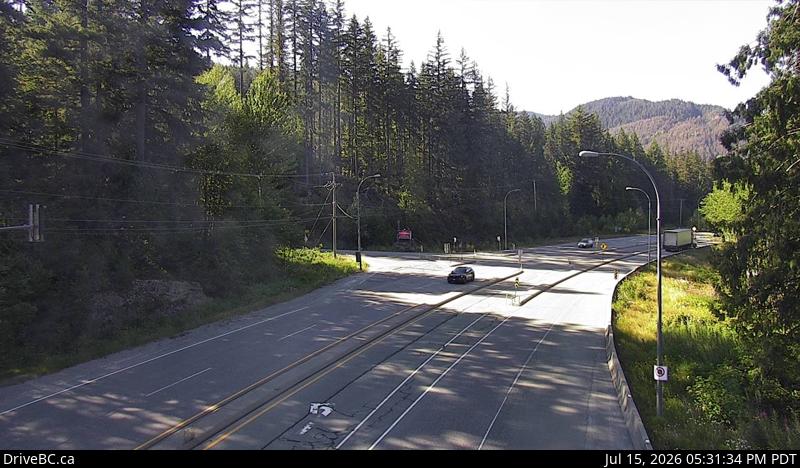 Live DriveBC webcam: Brew Creek — North on Highway 99 (Sea to Sky)