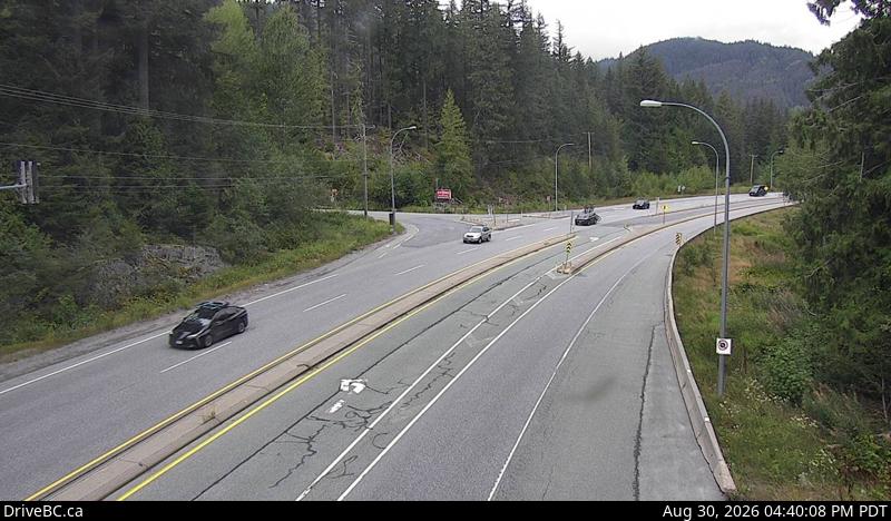 DriveBC webcam: Brew Creek — North on Highway 99 (Sea to Sky Highway)