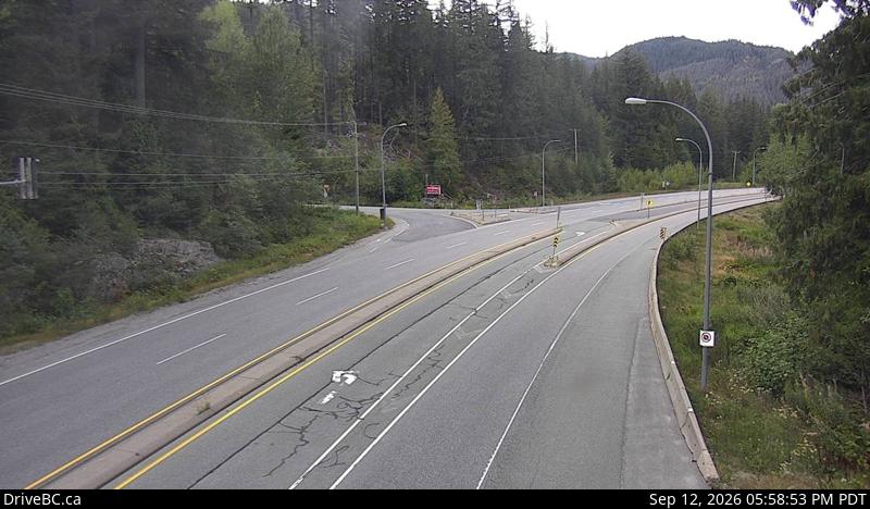Live DriveBC webcam: Brew Creek — North on Highway 99 (Sea to Sky)