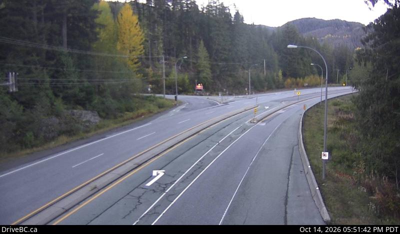 DriveBC webcam: Brew Creek — North on Highway 99 (Sea to Sky Highway)