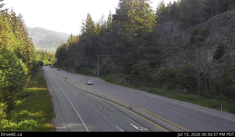 DriveBC webcam: Brew Creek — South on Highway 99 (Sea to Sky Highway)