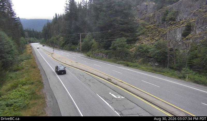 DriveBC webcam: Brew Creek — South on Highway 99 (Sea to Sky Highway)