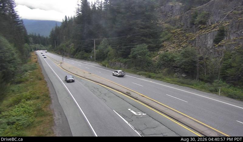 DriveBC webcam: Brew Creek — South on Highway 99 (Sea to Sky Highway)