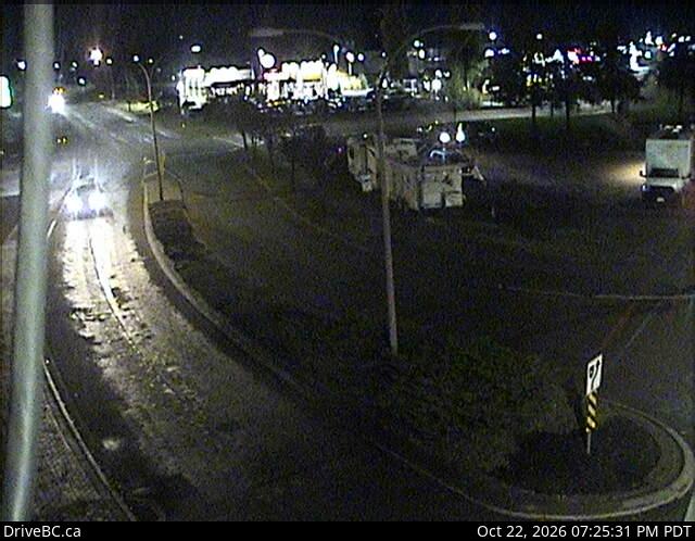 DriveBC camera: Highway 16 at Main Street in Smithers, looking east.