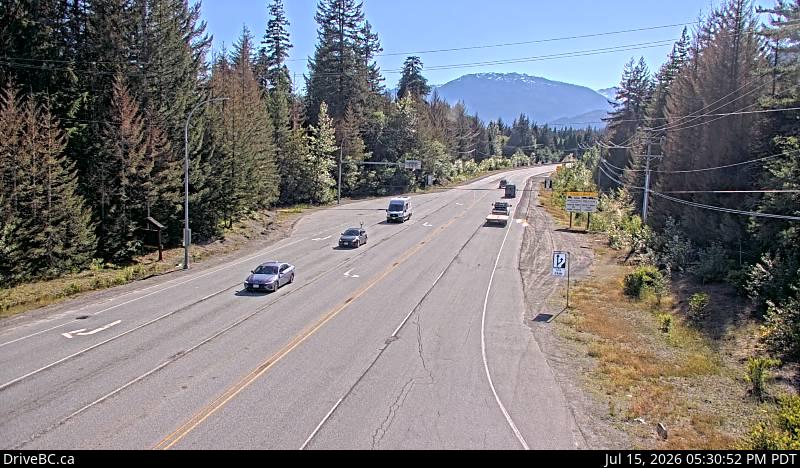 Live DriveBC webcam: Function Junction (Whistler) — South on Highway 99 (Sea to Sky)