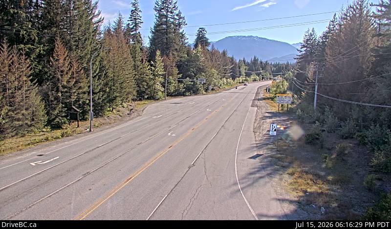 DriveBC webcam: Function Junction (Whistler) — South on Highway 99 (Sea to Sky Highway)