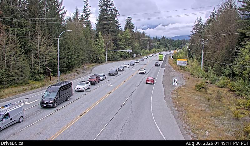 Live DriveBC webcam: Function Junction (Whistler) — South on Highway 99 (Sea to Sky)
