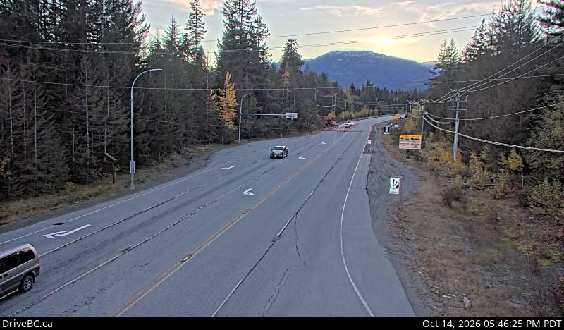 DriveBC webcam: Function Junction (Whistler) — South on Highway 99 (Sea to Sky Highway)