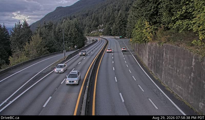 DriveBC webcam: Lions Bay — North on Highway 99 (Sea to Sky Highway)