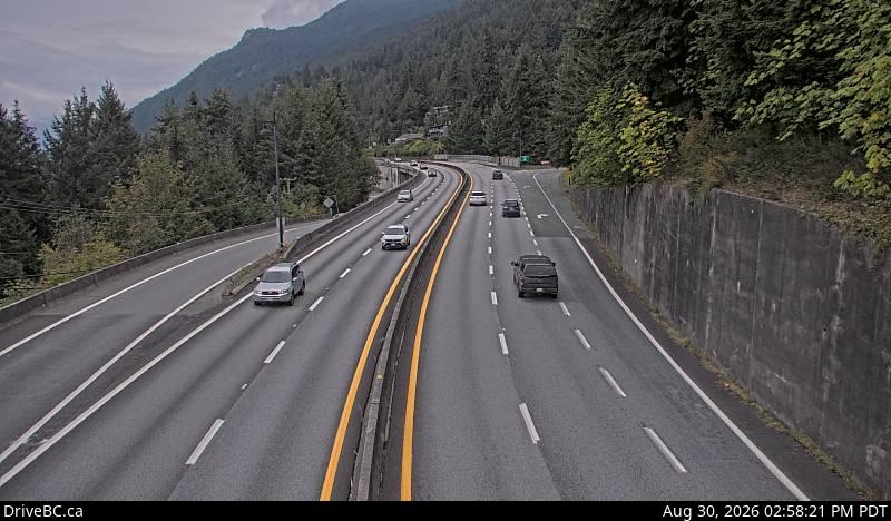 DriveBC webcam: Lions Bay — North on Highway 99 (Sea to Sky Highway)