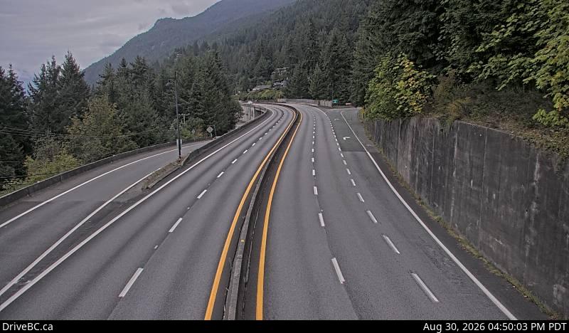 DriveBC webcam: Lions Bay — North on Highway 99 (Sea to Sky Highway)