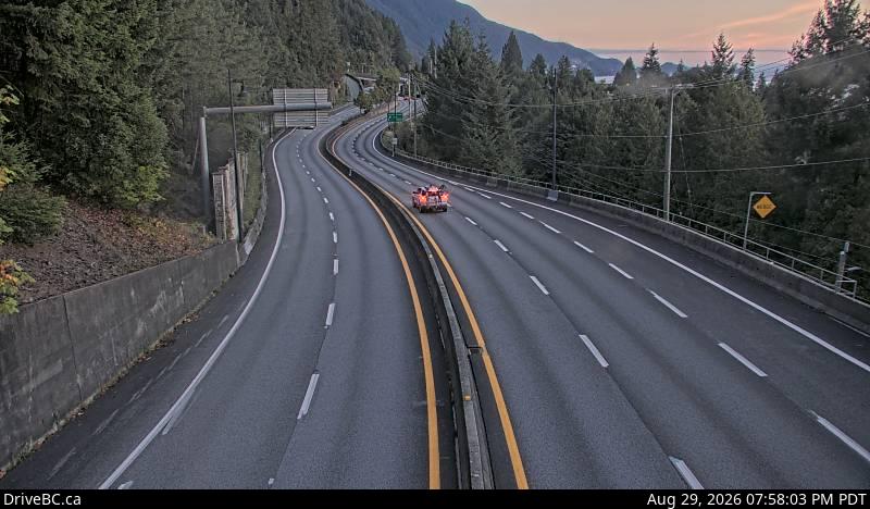 DriveBC webcam: Lions Bay — South on Highway 99 (Sea to Sky Highway)