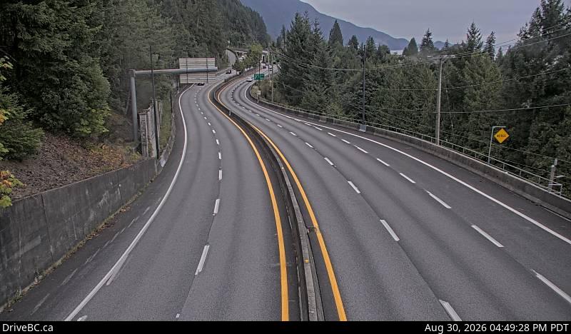 DriveBC webcam: Lions Bay — South on Highway 99 (Sea to Sky Highway)