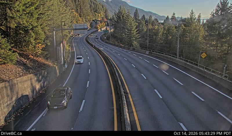 DriveBC webcam: Lions Bay — South on Highway 99 (Sea to Sky Highway)
