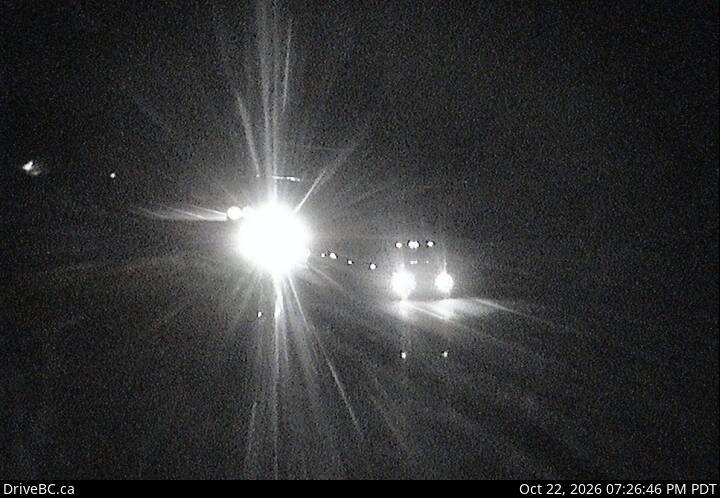 DriveBC camera: Highway 97 about 37 km south of Williams Lake, looking north.