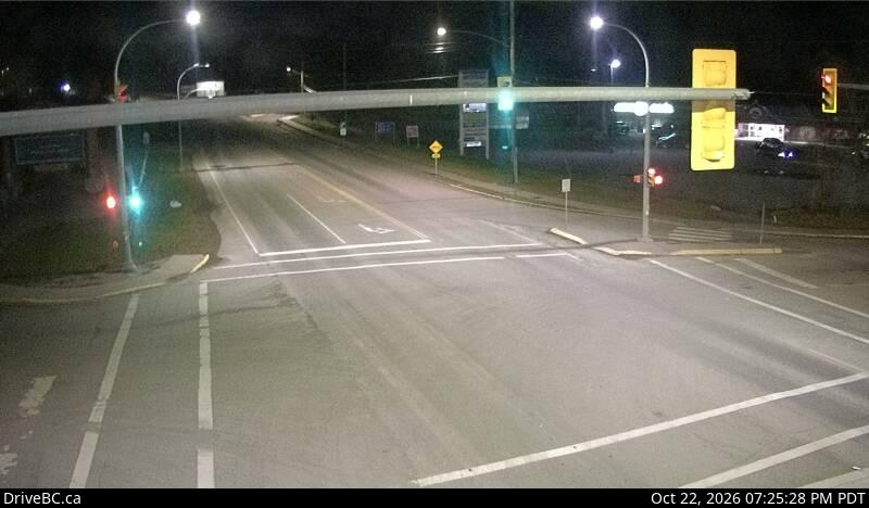 DriveBC camera: Highway 16 at North Francois Highway in Burns Lake, looking east.