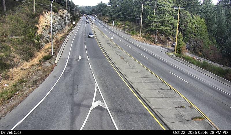 DriveBC webcam: Malahat Drive — North on Highway 1 (Malahat)