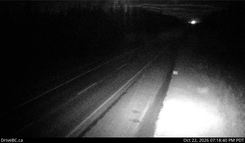 DriveBC camera: Highway 16 at Sob Lake Road in Vanderhoof, looking east.