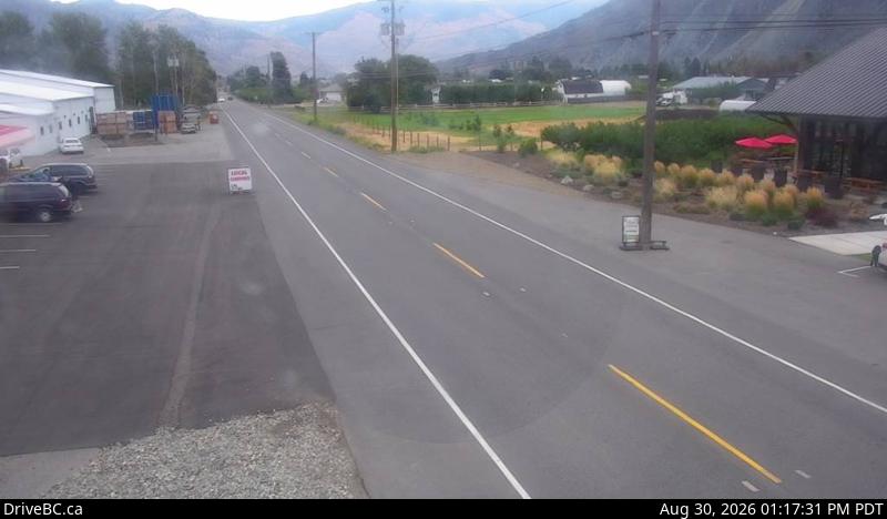 Live DriveBC webcam: Keremeos — East on Highway 3 (Hope-Princeton)