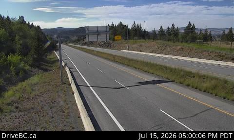 Live DriveBC webcam: Pothole Lake — Westbound on Highway 97C (Okanagan Connector)