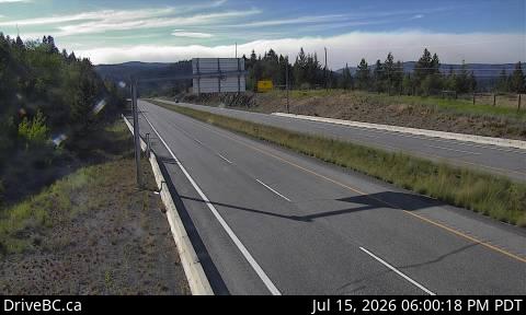 DriveBC webcam: Pothole Lake — Westbound on Highway 97C (Okanagan Connector)
