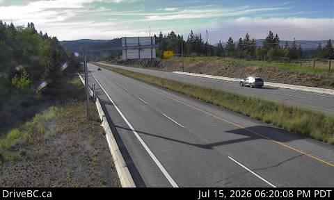 DriveBC webcam: Pothole Lake — Westbound on Highway 97C (Okanagan Connector)