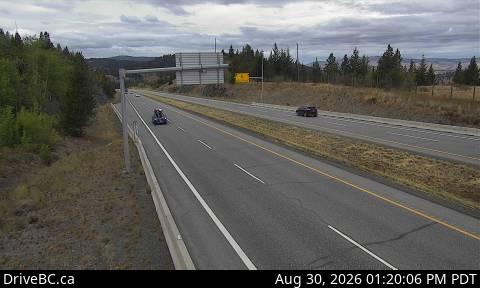 Live DriveBC webcam: Pothole Lake — Westbound on Highway 97C (Okanagan Connector)