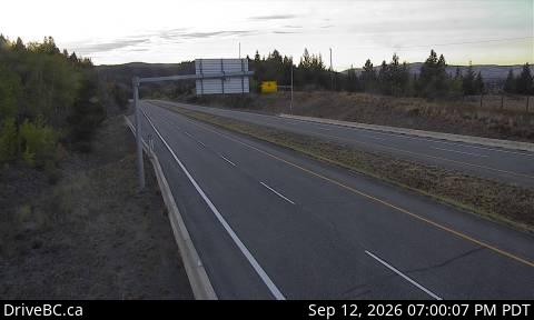 Live DriveBC webcam: Pothole Lake — Westbound on Highway 97C (Okanagan Connector)