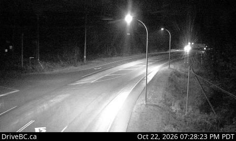 DriveBC camera: Highway 97 and Beaver Lake Road junction north of McLeese Lake, looking south.