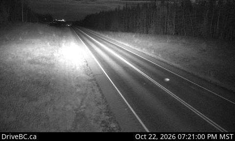 DriveBC camera: Highway 97 near Braden Road, looking east.