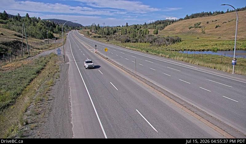 Live DriveBC webcam: Aspen Grove — North on Highway 97C (Okanagan Connector)