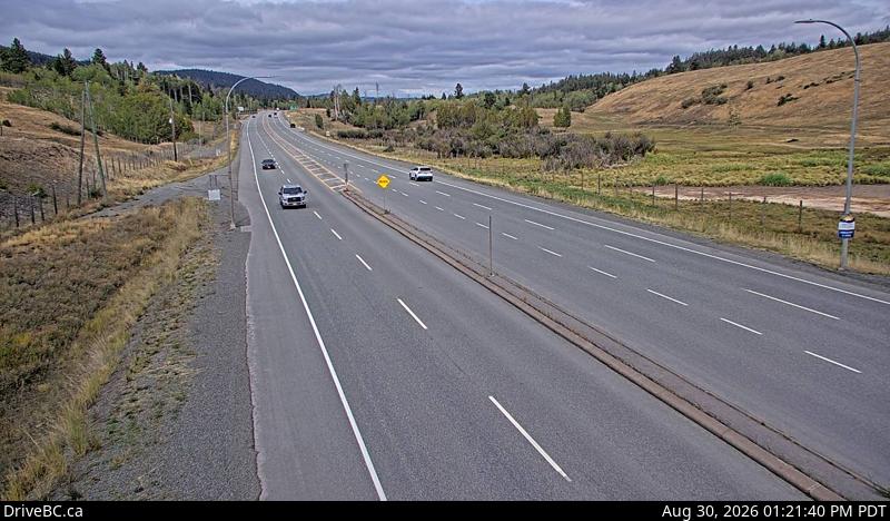 Live DriveBC webcam: Aspen Grove — North on Highway 97C (Okanagan Connector)