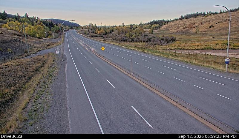 Live DriveBC webcam: Aspen Grove — North on Highway 97C (Okanagan Connector)