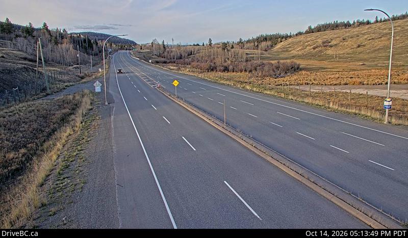 Live DriveBC webcam: Aspen Grove — North on Highway 97C (Okanagan Connector)