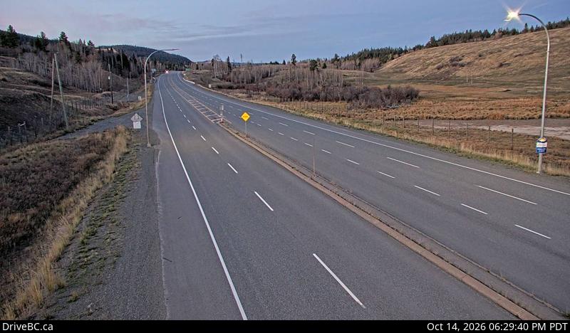 DriveBC webcam: Aspen Grove — North on Highway 97C (Okanagan Connector)
