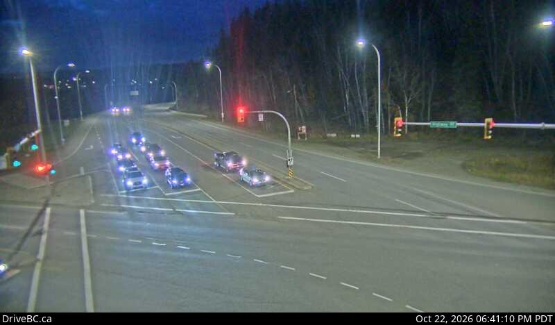 DriveBC camera: Highway 97 at Highway 16 junction in Prince George, looking eastbound on Highway 16.