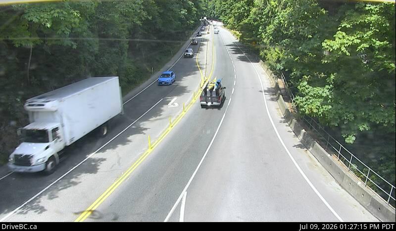 DriveBC webcam: Goldstream Park on Highway 1 (Malahat)
