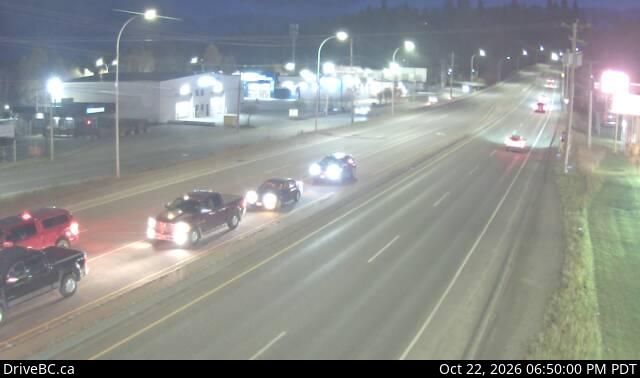 DriveBC camera: Highway 16 at Vance Road in Prince George, looking westbound.