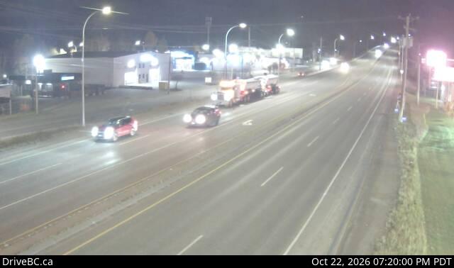 DriveBC camera: Highway 16 at Vance Road in Prince George, looking westbound.